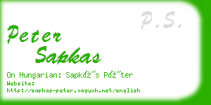 peter sapkas business card